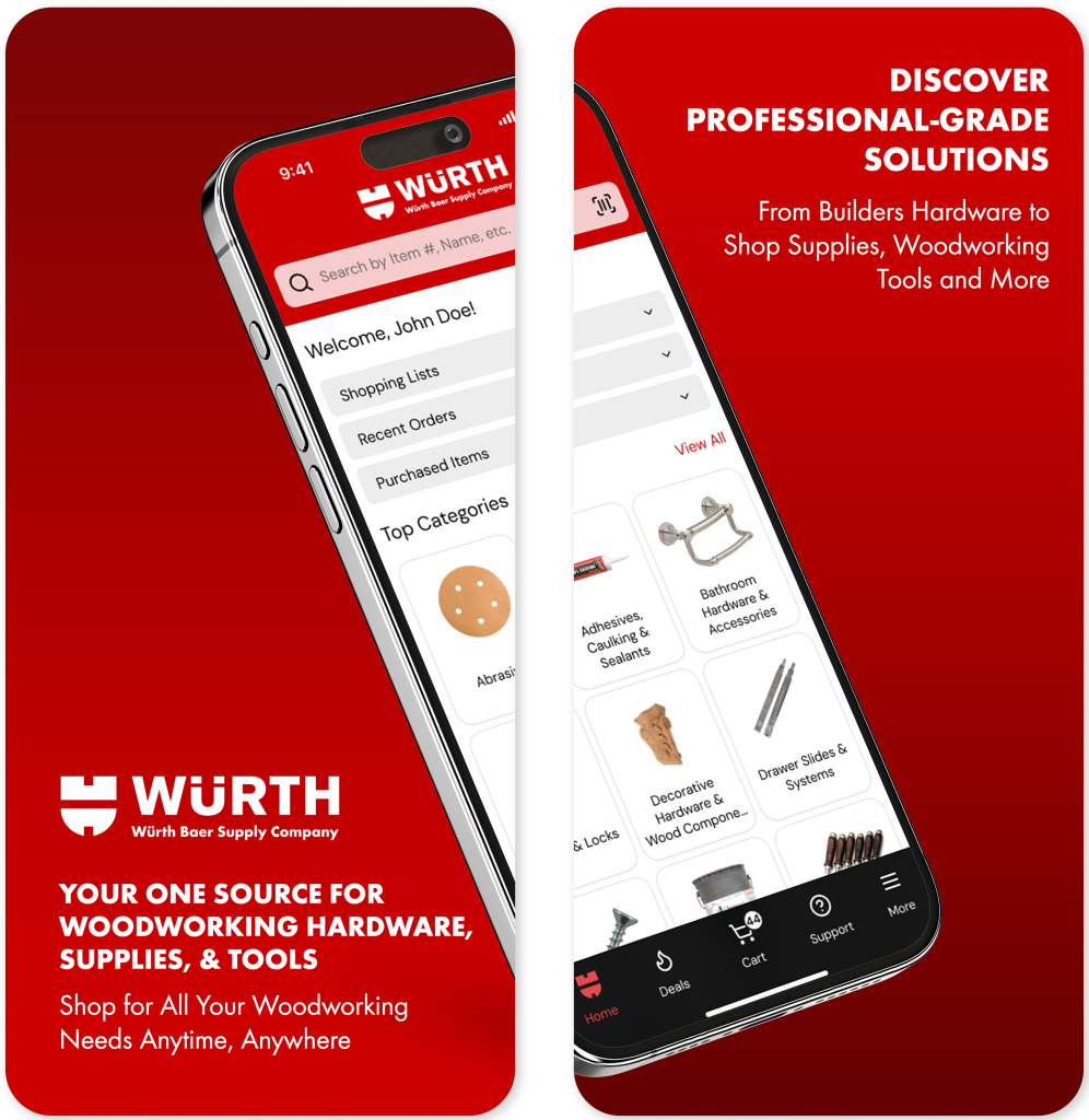 Mobil app intro ad for new Wurth Baer Supply app
